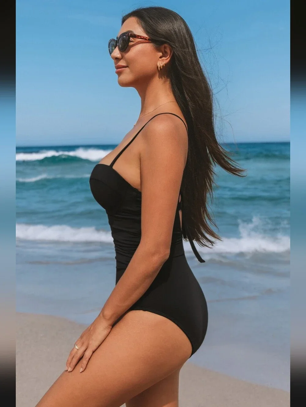 Cupshe Retro Nostalgia Slim & Sculpt One-Piece Swimsuit- 34B